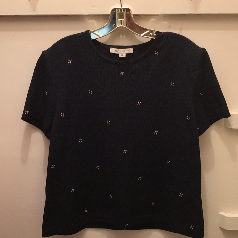 Navy St. John Knit Shirt- size M